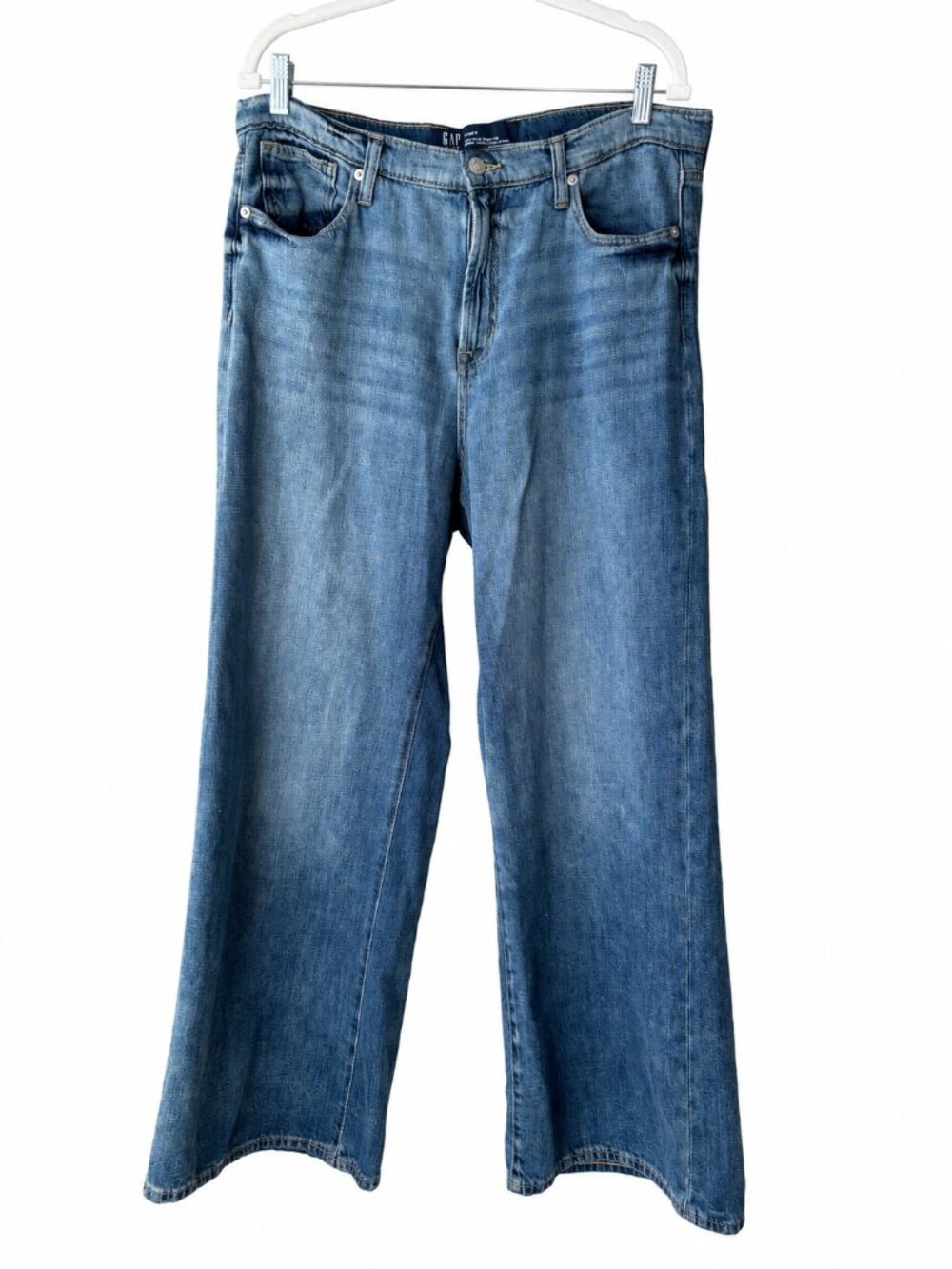 GAP High Rise Wide-Leg Jeans – Medium Blue Wash – Size 14/32R